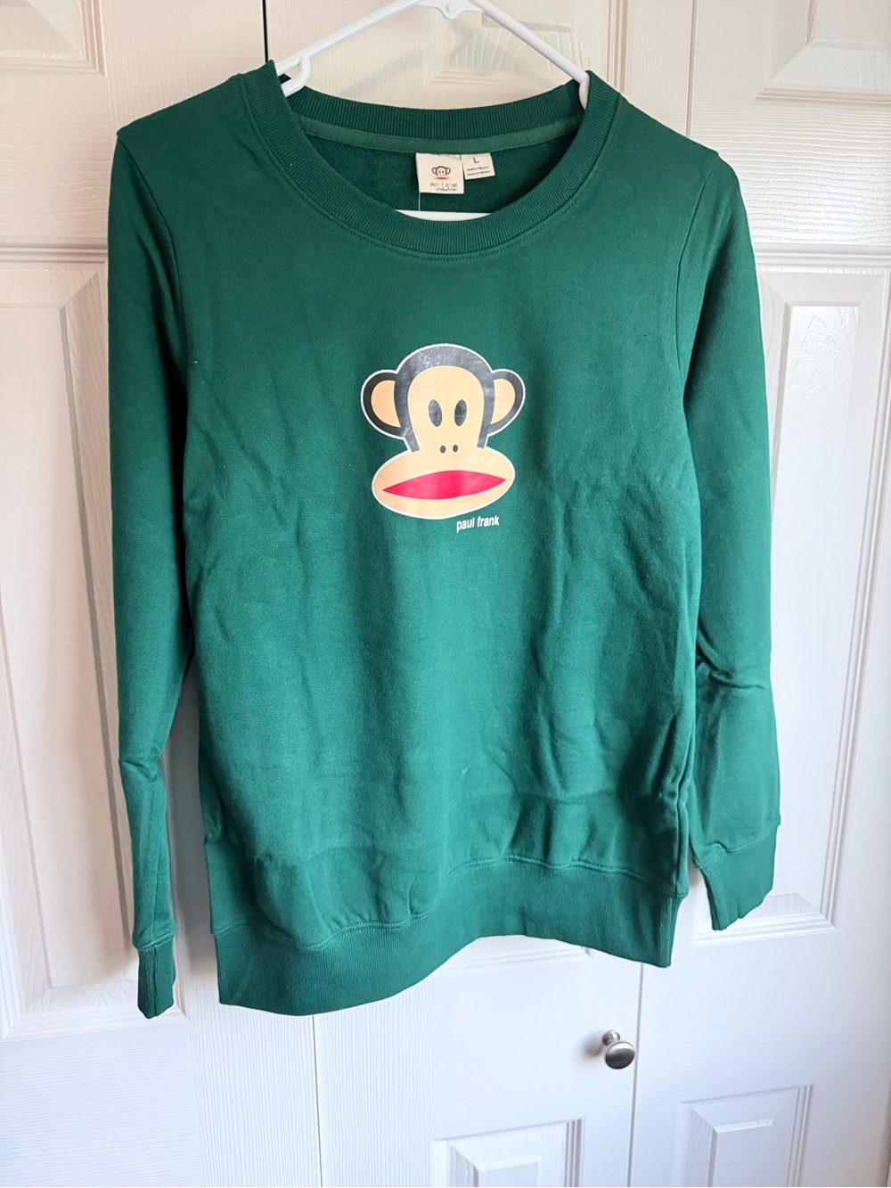 Paul Frank Green Crewneck Sweatshirt with Monkey Logo